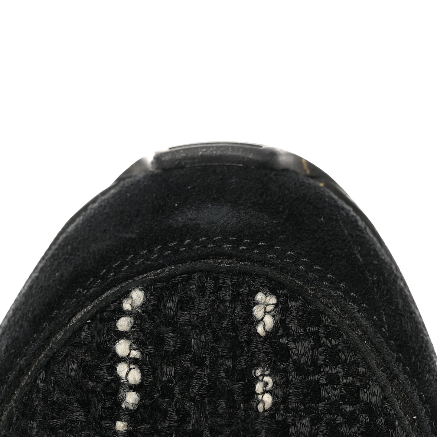 Tweed Suede Goatskin CC Sneakers 39 Black White