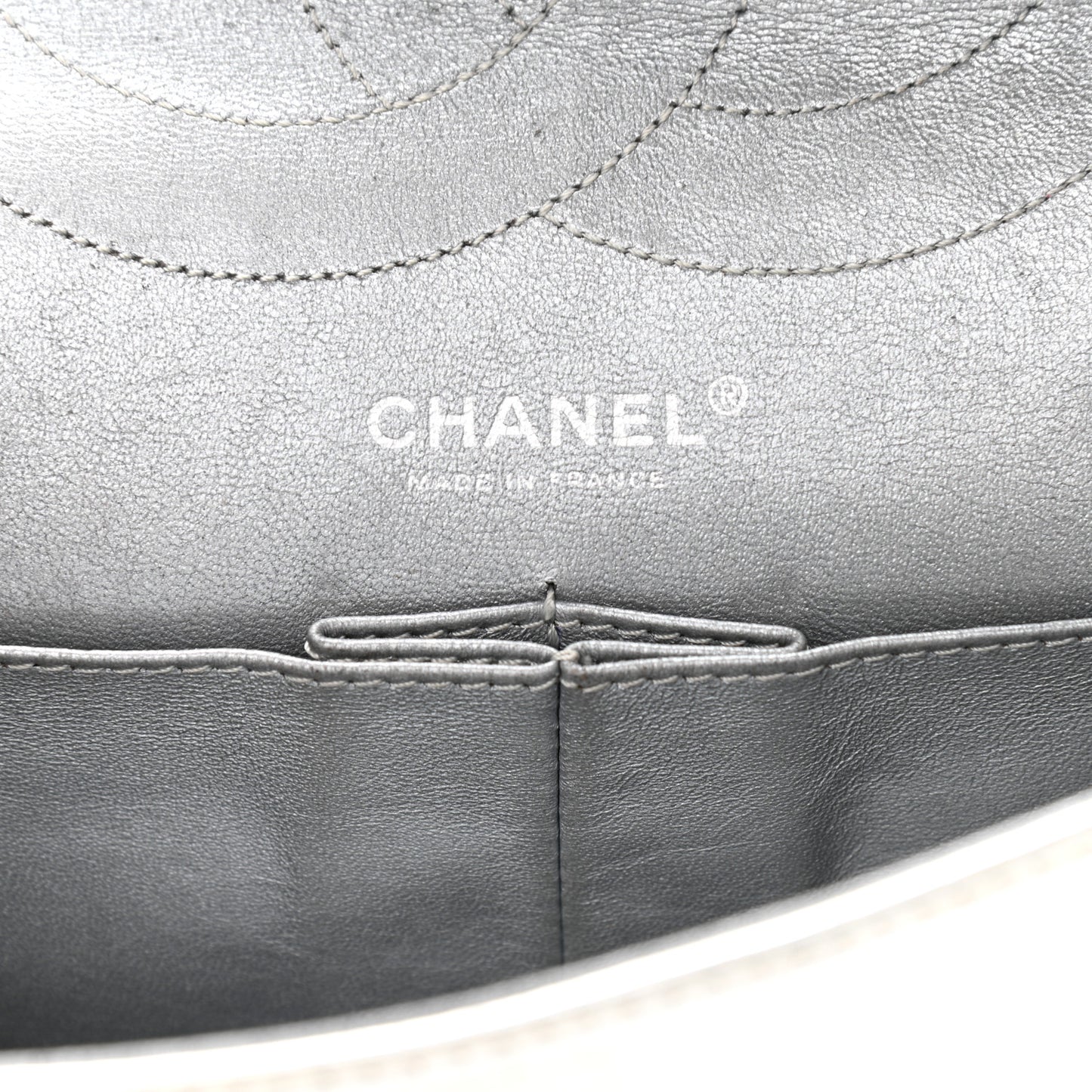 Metallic Aged Calfskin Quilted 2.55 Reissue 227 Flap Silver