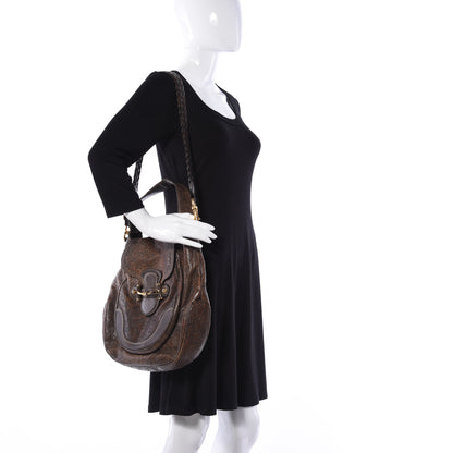 Gucci Guccissima Large New Pelham Satchel Dark Brown 2 of 10