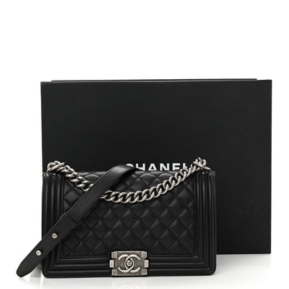 Chanel Caviar Quilted Medium Boy Flap Black 14 of 14