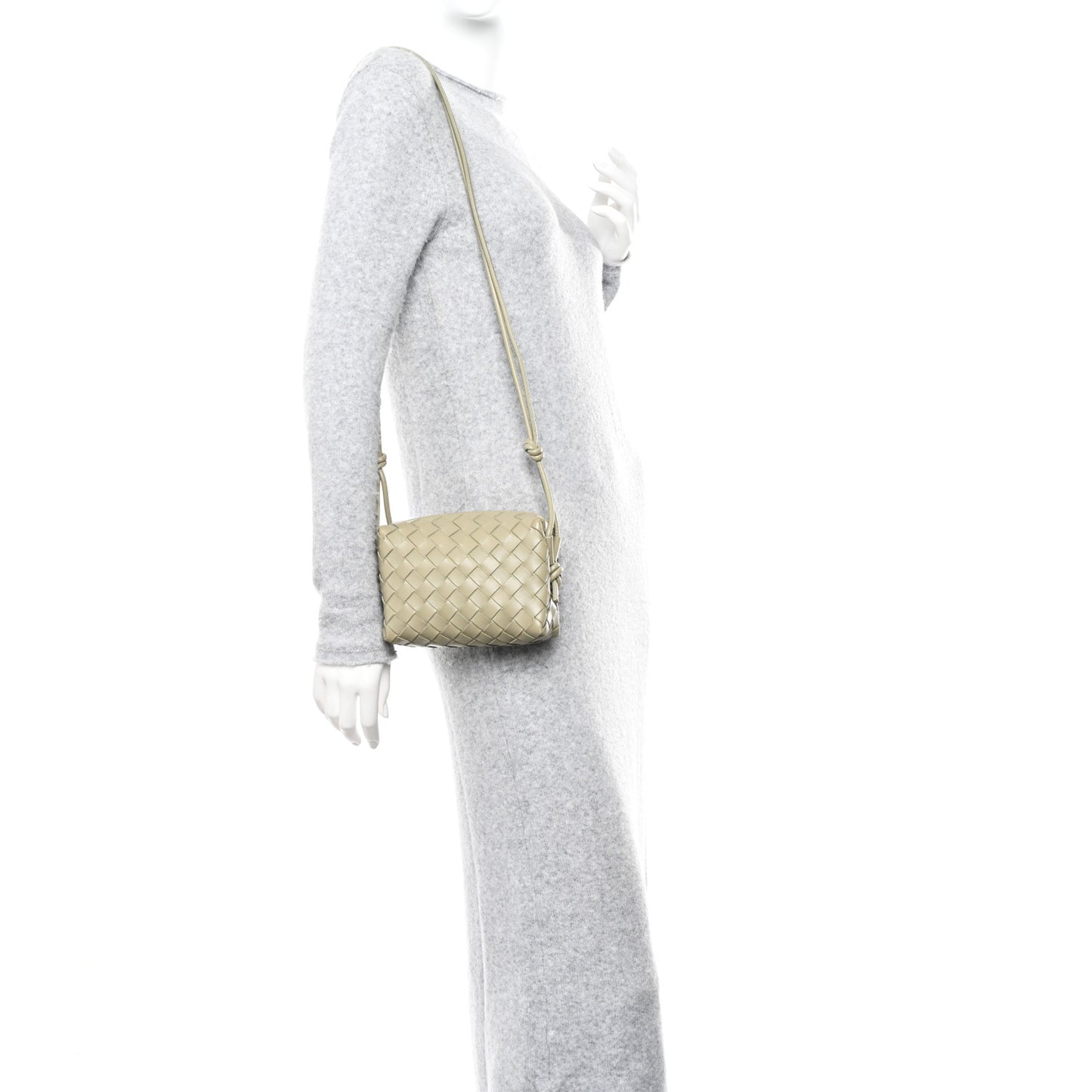 Nappa Intrecciato Mini Loop Camera Bag Travertine