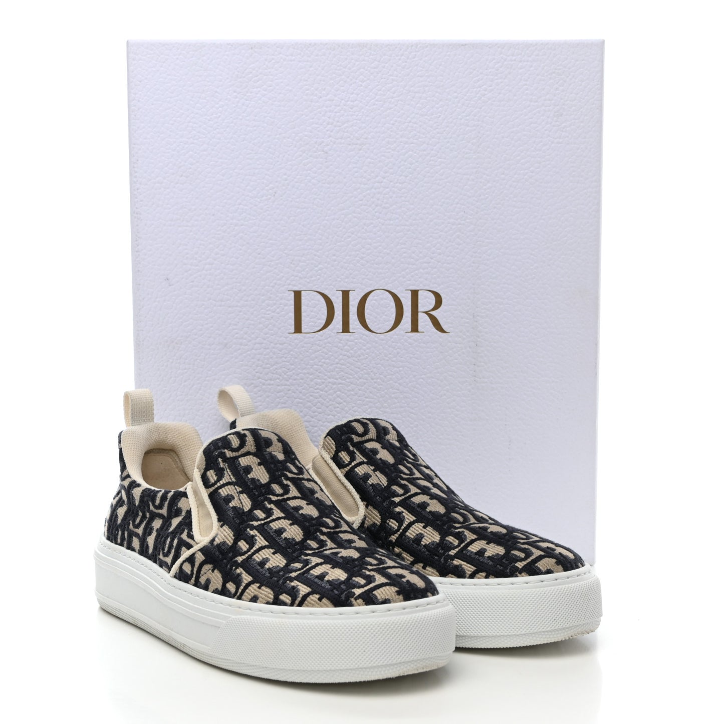 Canvas Oblique Embroidered Womens Solar Slip On Sneakers 38 Deep Blue