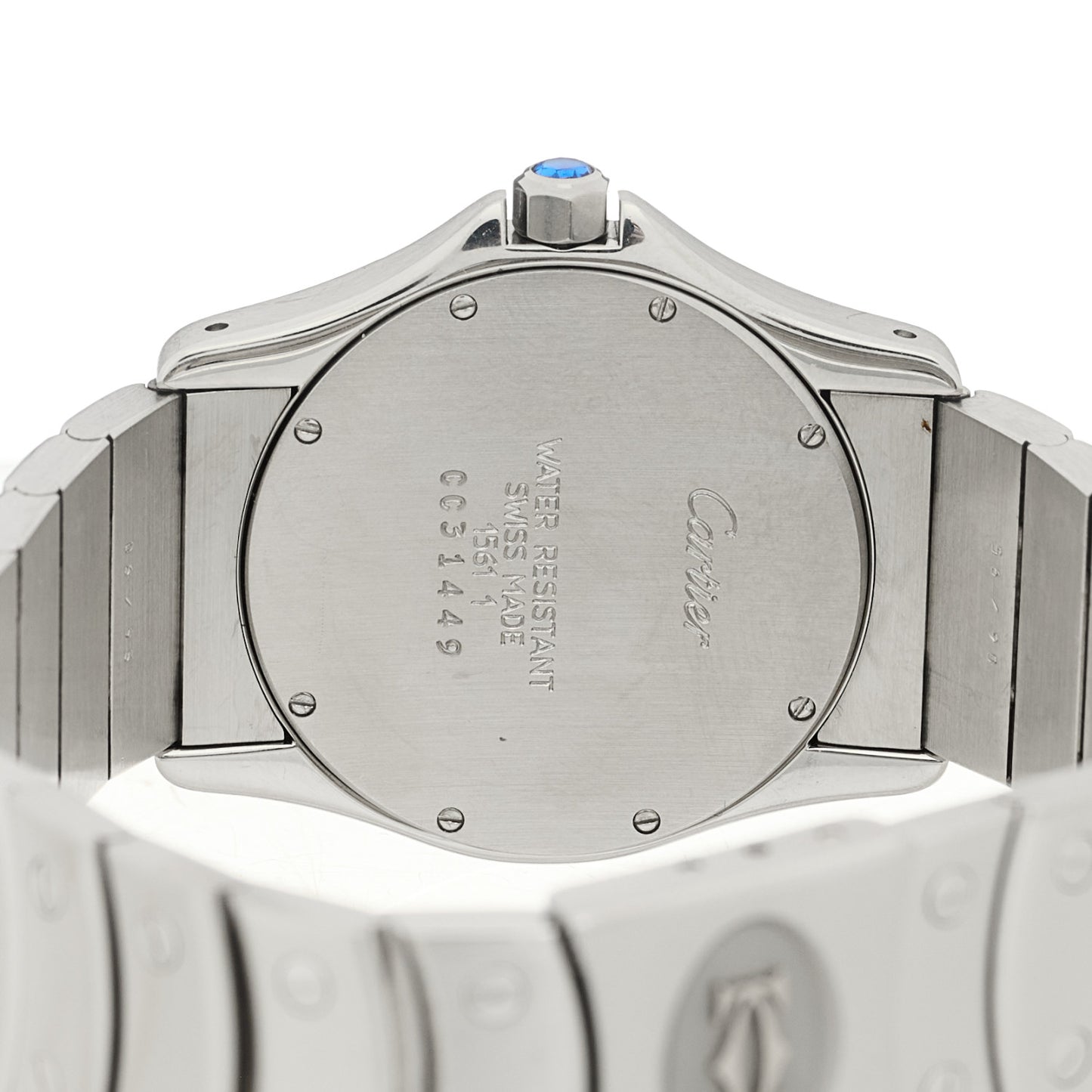 Stainless Steel 30mm Santos Ronde Quartz Watch