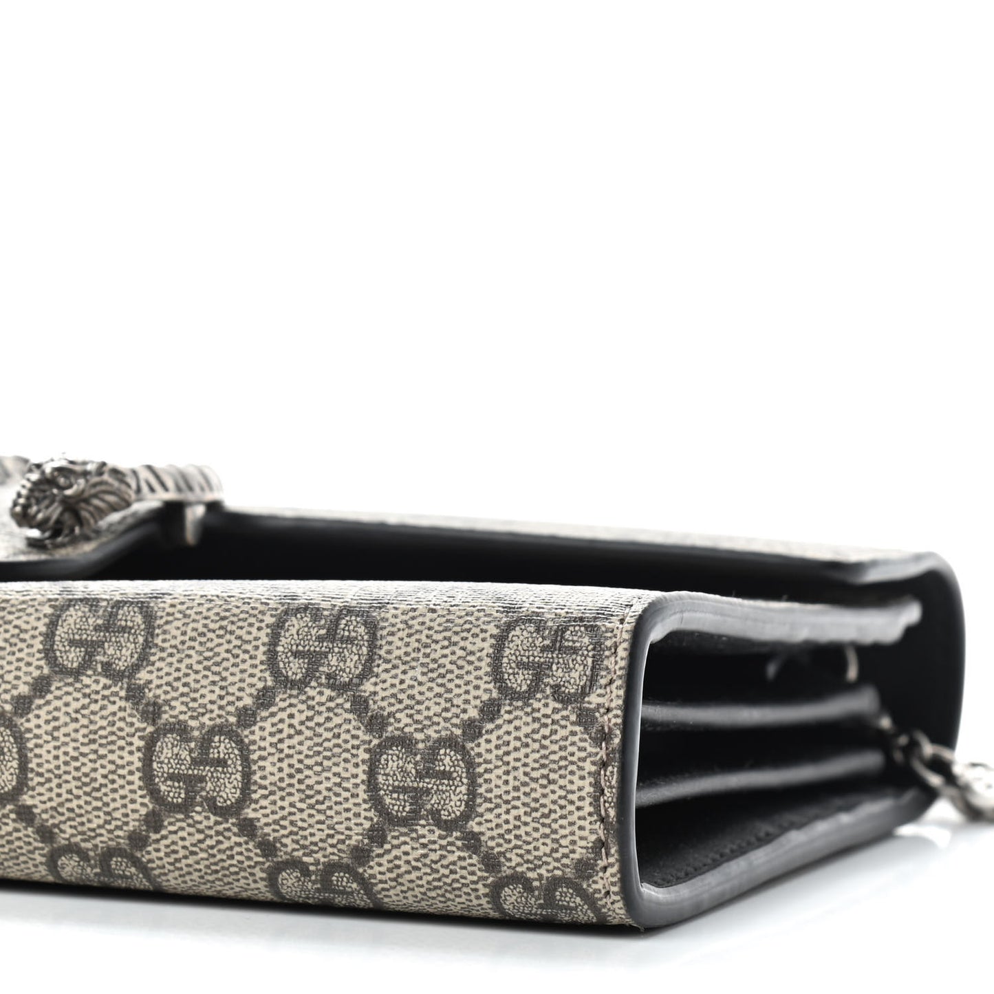GG Supreme Monogram Mini Dionysus Chain Wallet Beige Black