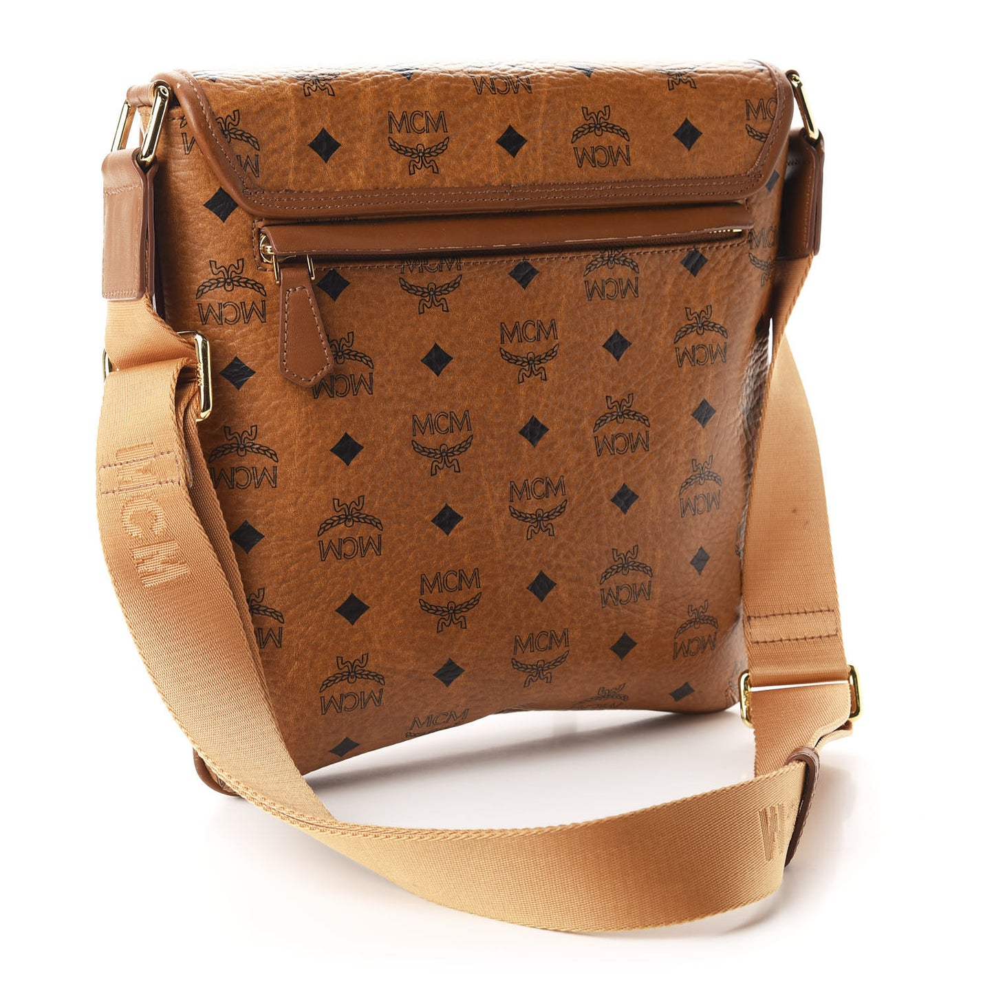 Calfskin Visetos Munich Lion Messenger Cognac