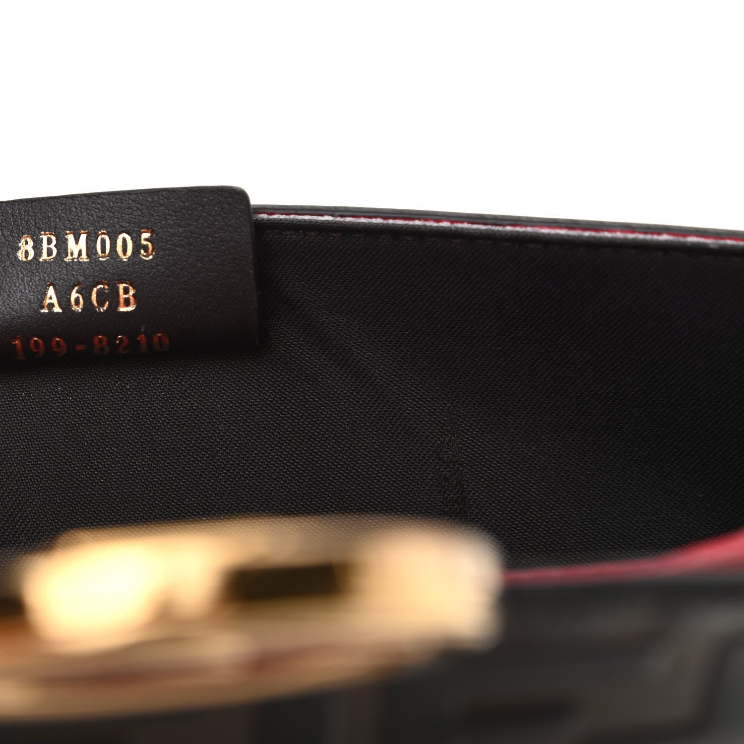 Fendi Vitello Cruise F is Fendi Bi-Color FF 1974 Embossed Envelope Belt Bag Maya Black Fragola 8 of 10