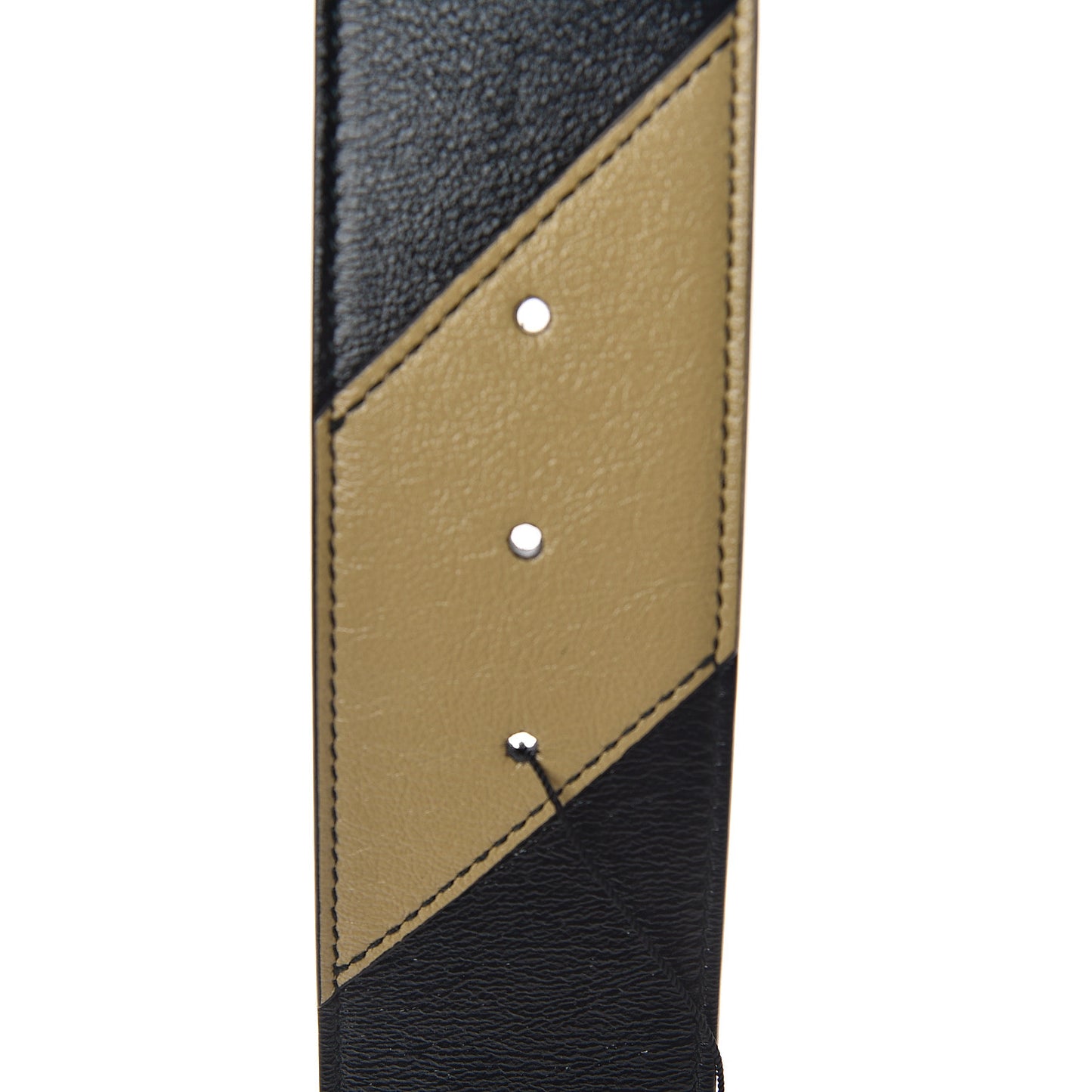 Calfskin Striped Textured Double G 50mm Belt 75 30 Black Beige