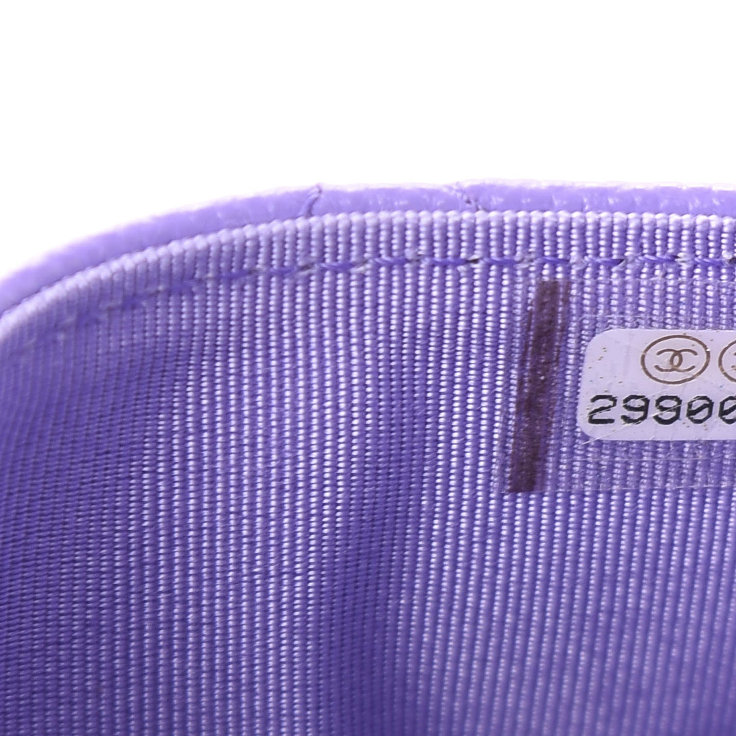 Caviar Quilted Flap Card Holder Wallet Purple