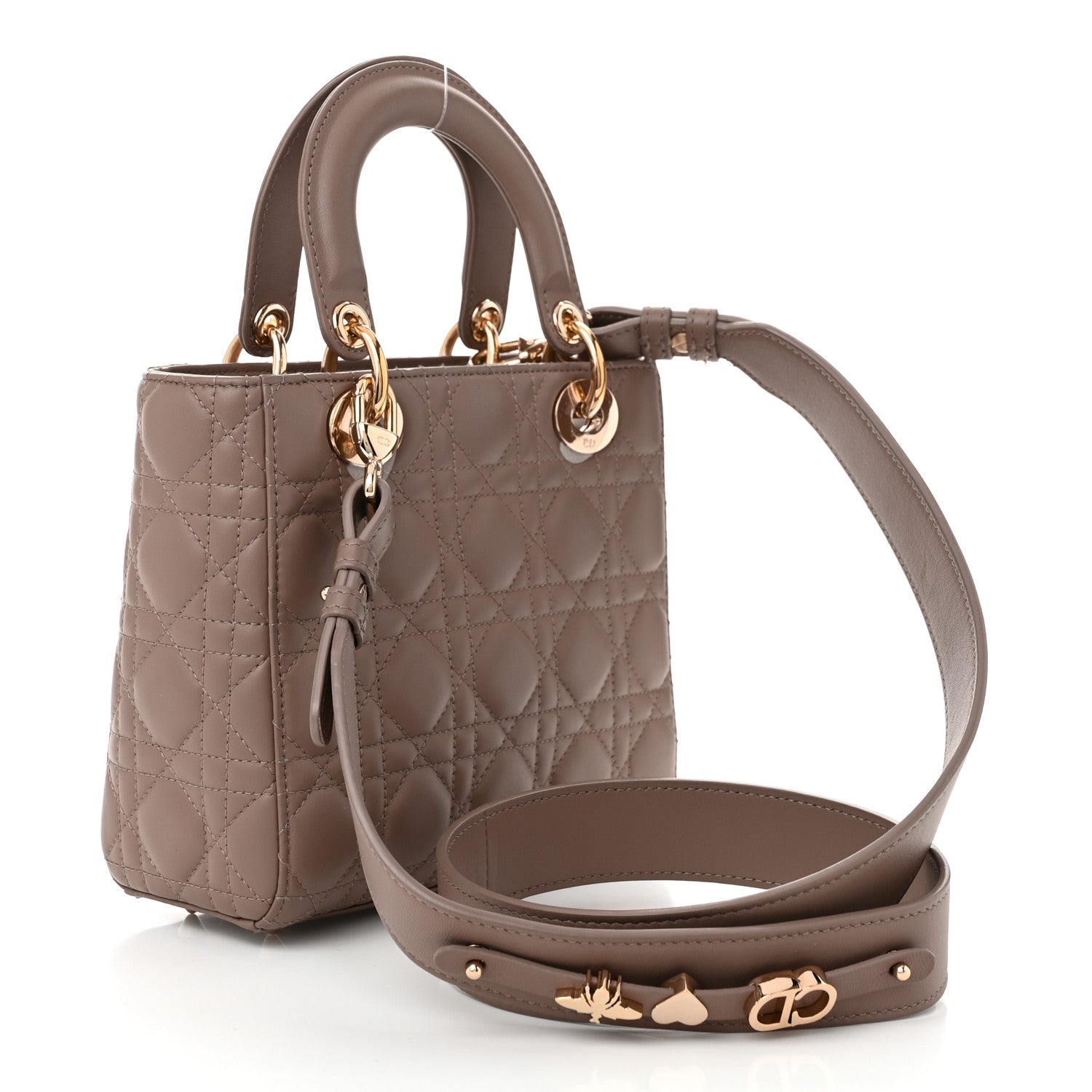 Christian Dior Lambskin Cannage Small My ABCDior Lady Dior Warm Taupe 3 of 12