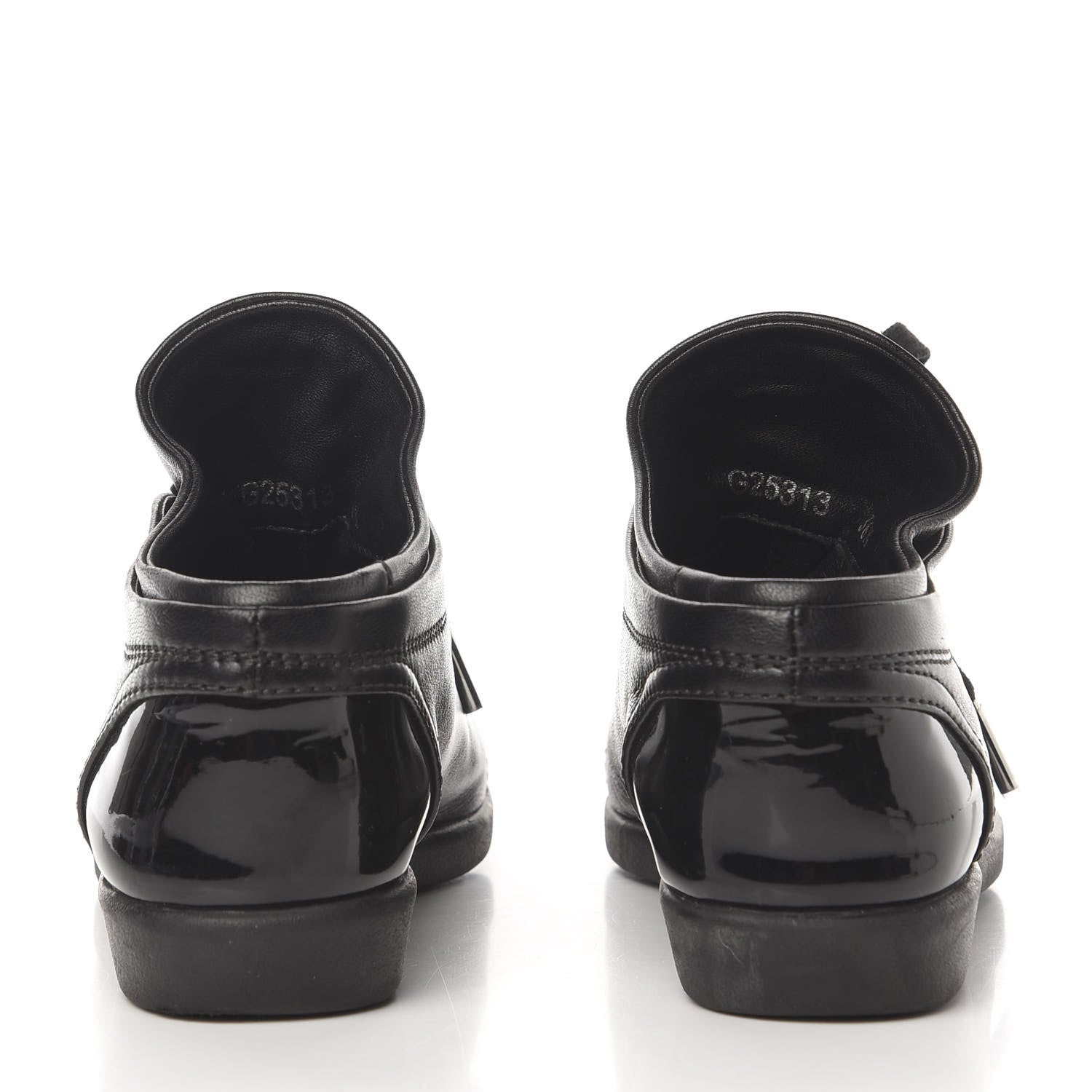 Chanel Lambskin Patent Cap Toe CC Sneakers 36.5 Black 6 of 9