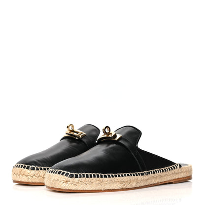 Hermes Goatskin Feria Espadrille 37 Black 3 of 9
