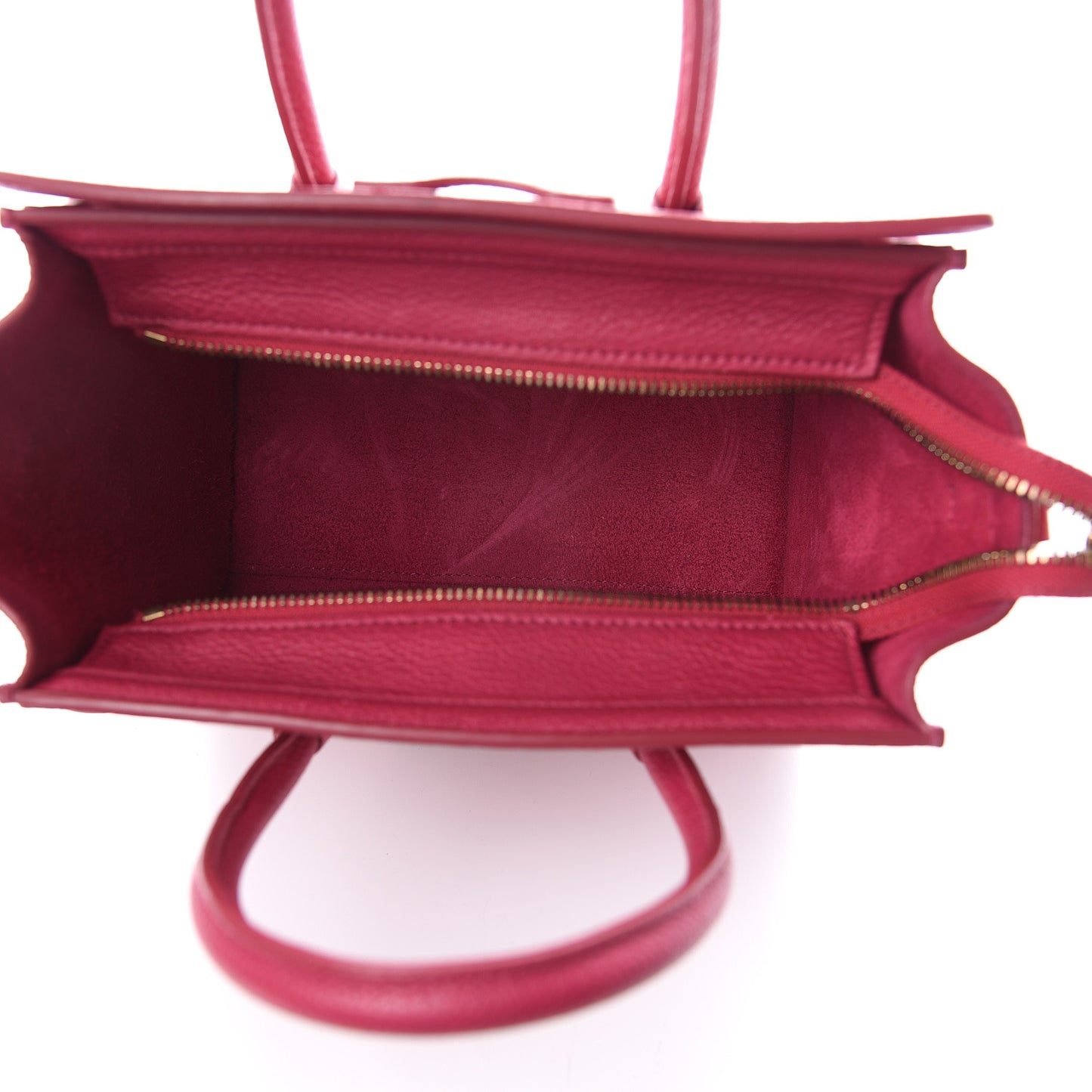 Drummed Calfskin Nano Luggage Fuchsia