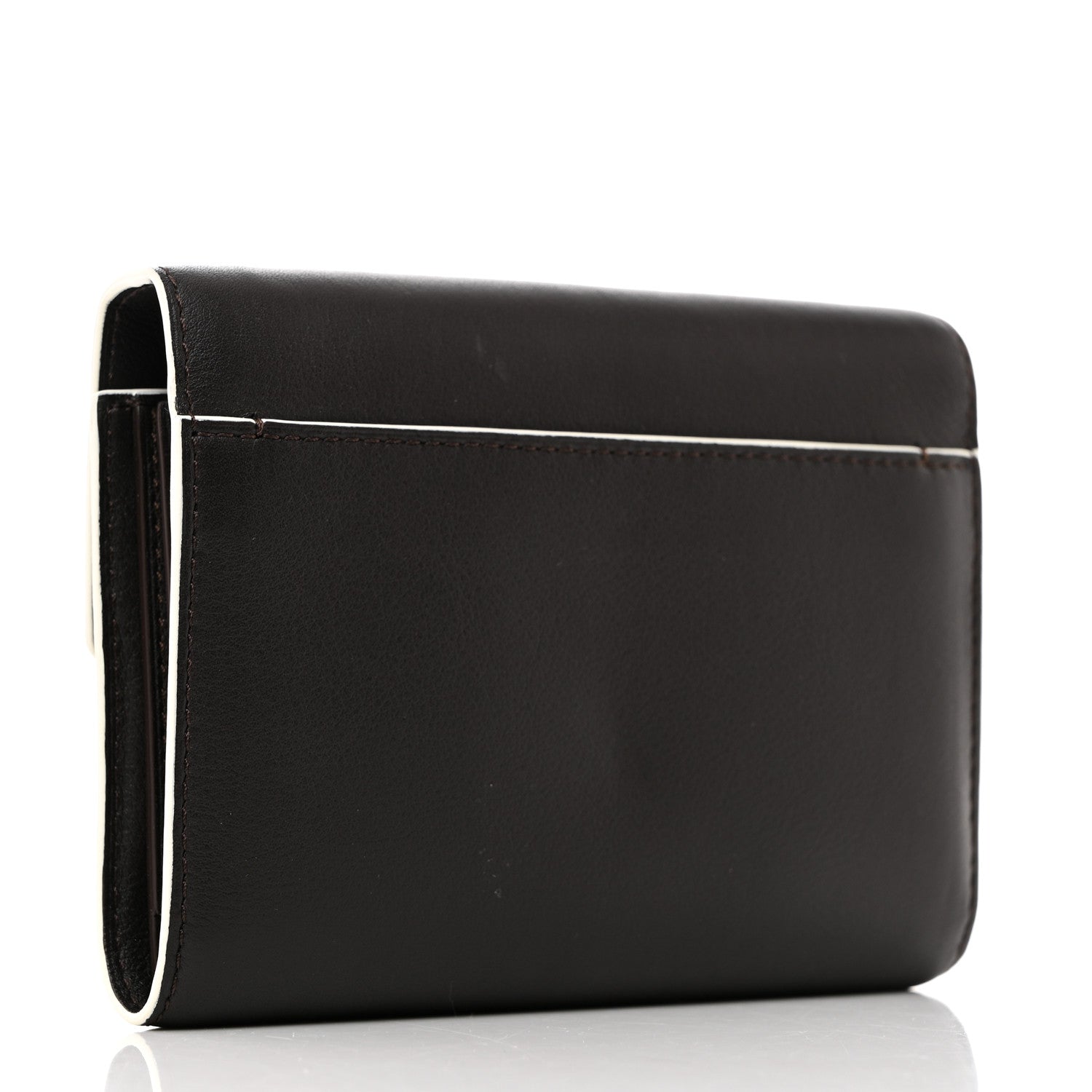 Delvaux Calfskin Madam Tri-Fold Wallet Dark Brown 4 of 7