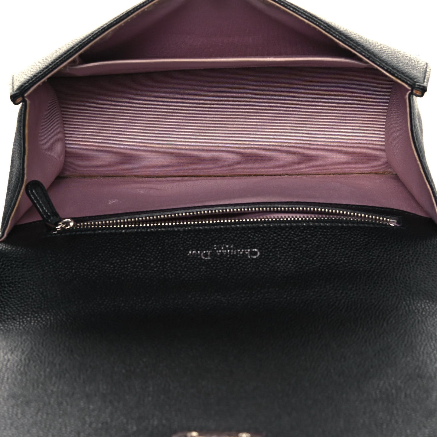 Grained Calfskin Medium Diorama Flap Bag Black