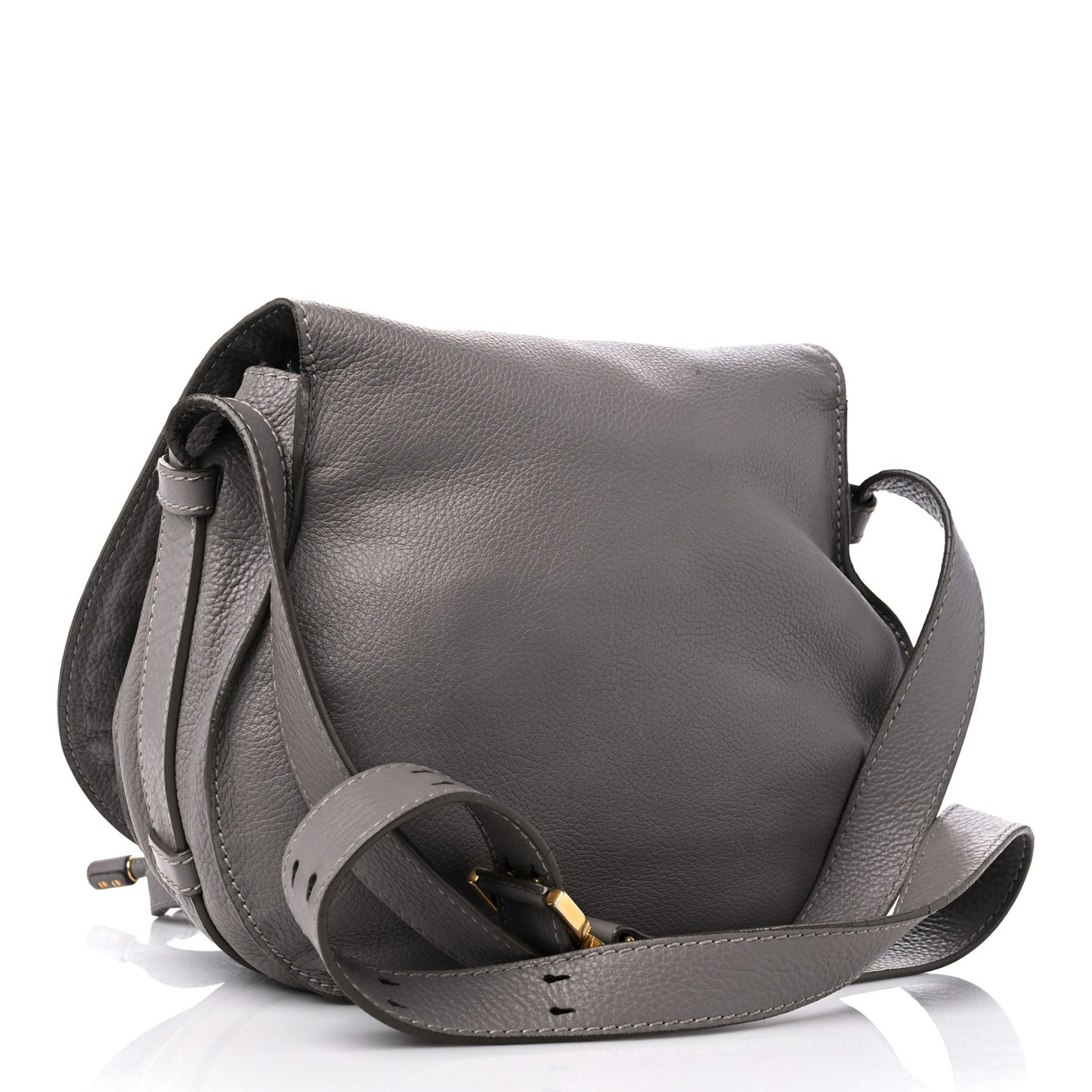 Calfskin Medium Marcie Round Crossbody Bag Cashmere Grey