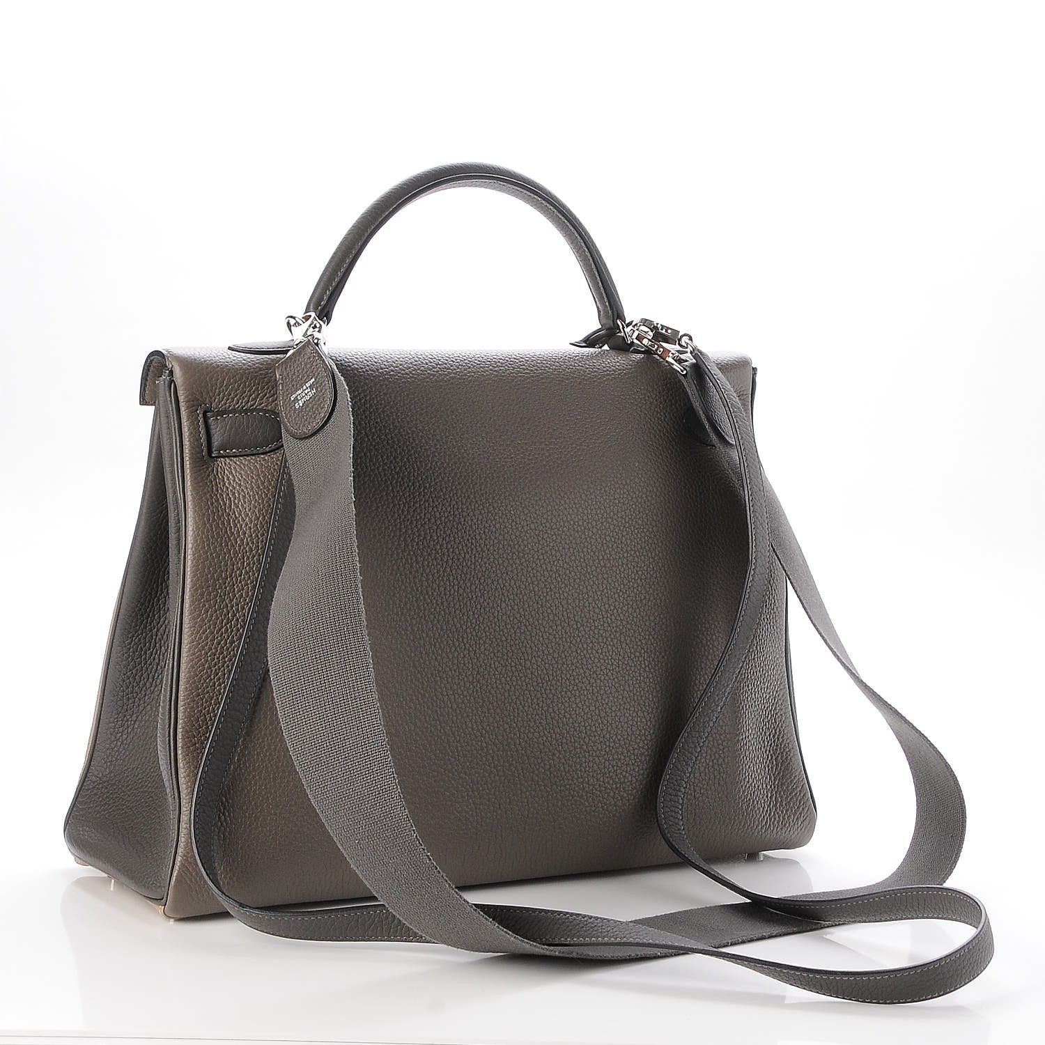 Hermes Togo Horseshoe Tri Color Kelly Retourne 40 Etain Gris Tourterelle Graphite 5 of 41