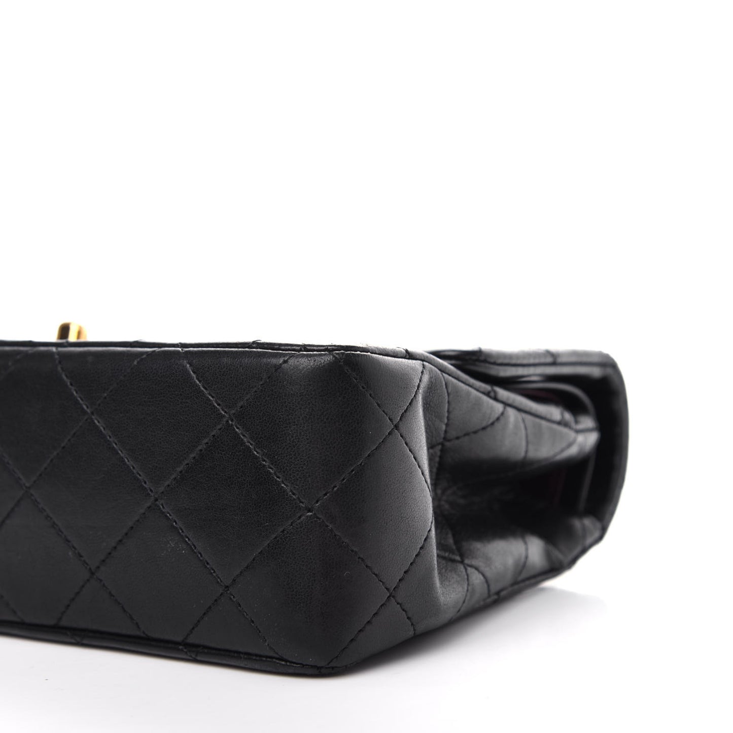 Lambskin Quilted Small Double Flap Black