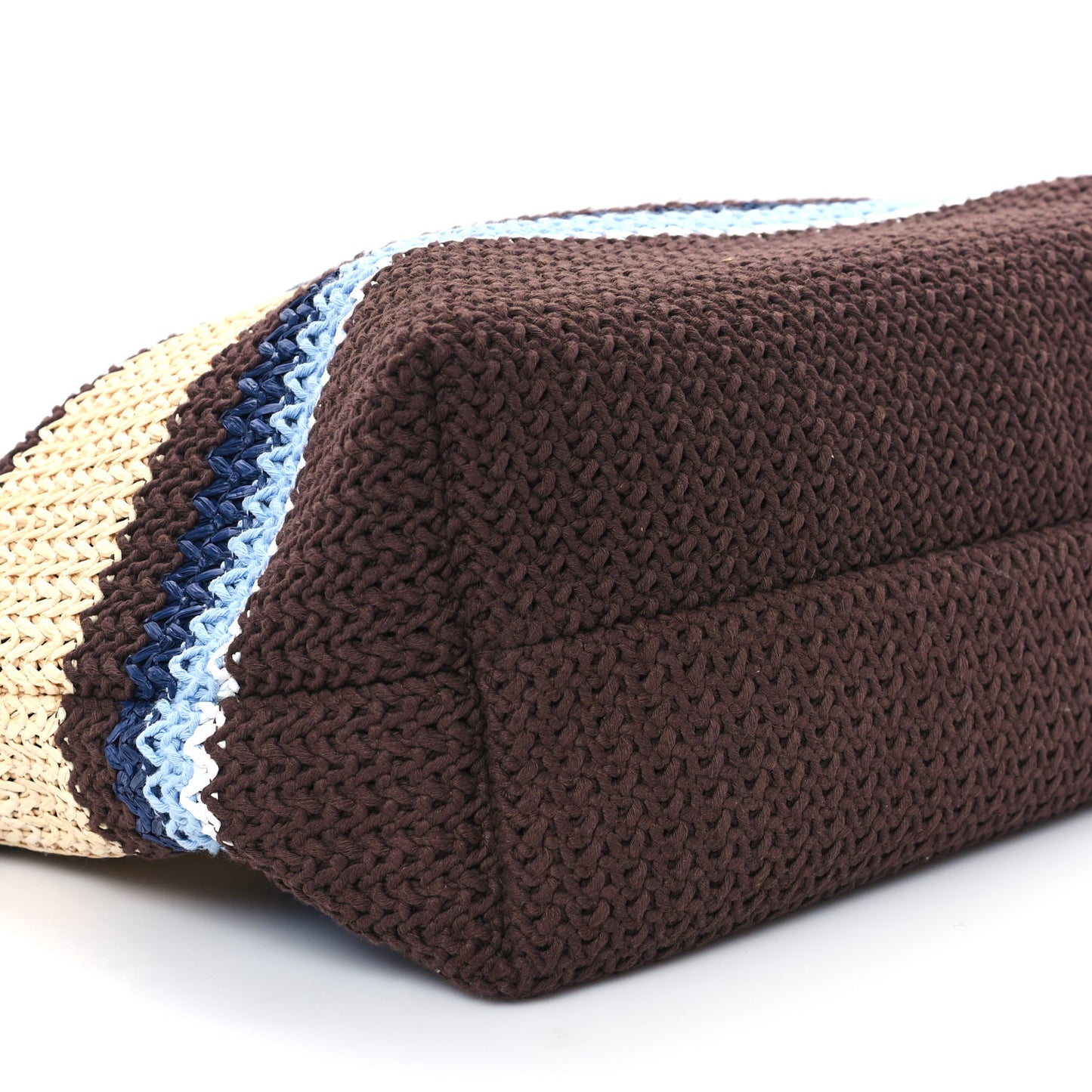 Raffia Effect Crochet Large Woven Tote Cocoa Brown Celeste Natural