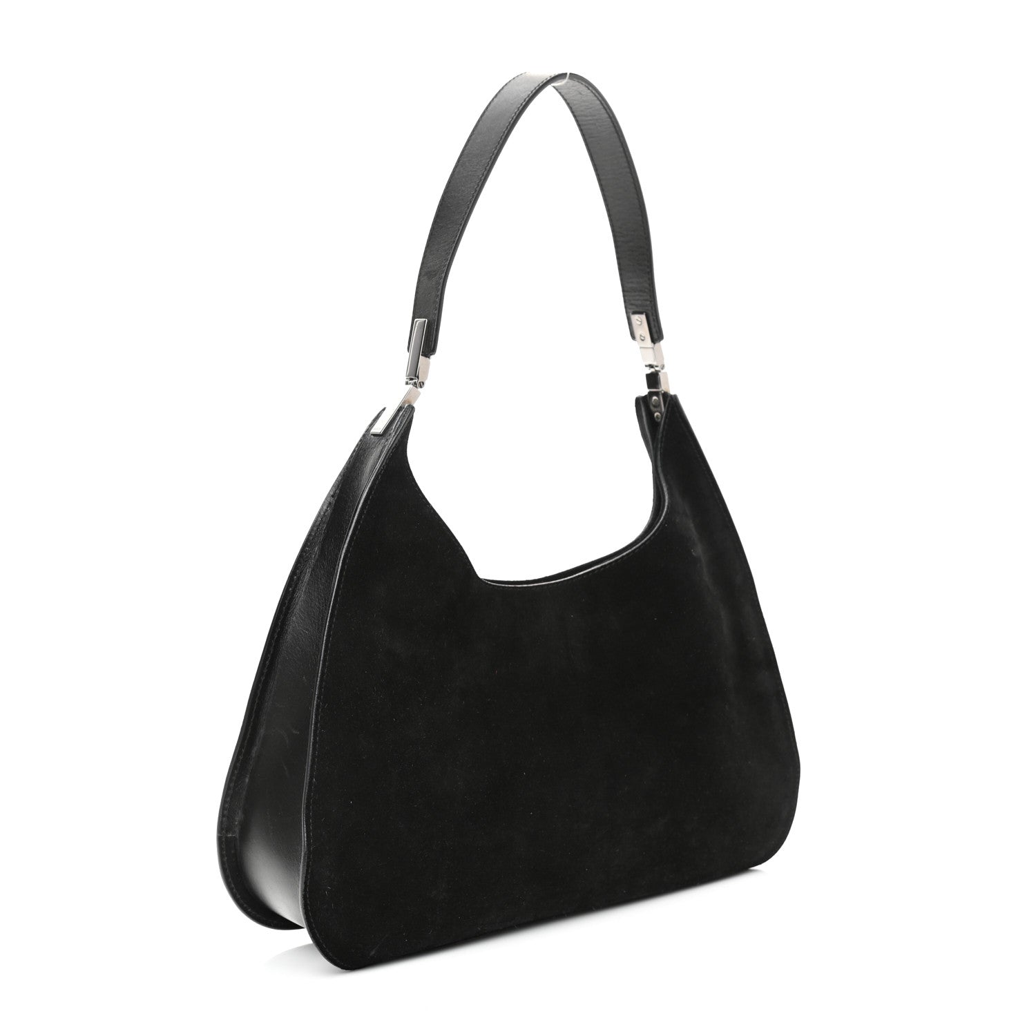Gucci Suede Logo Hobo Bag Black 2 of 13