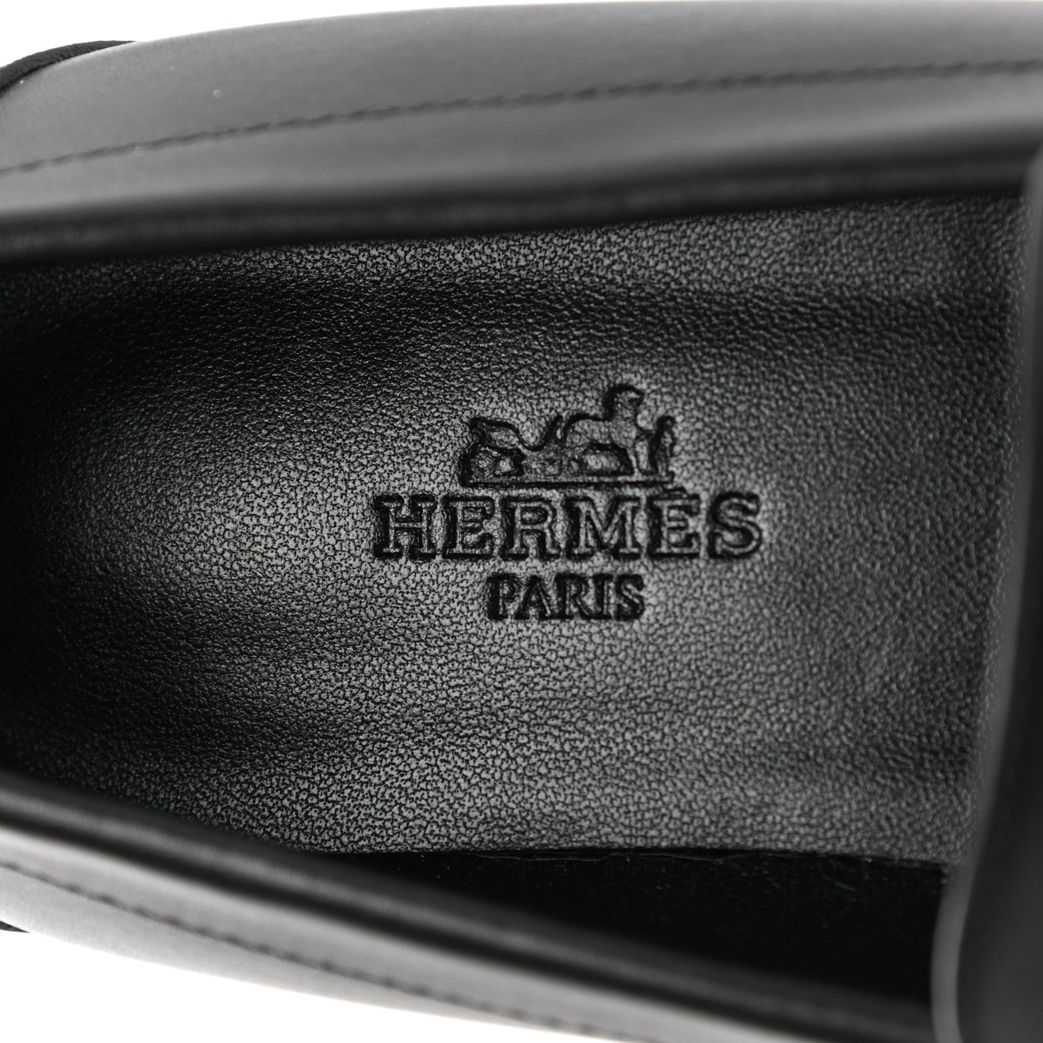 Hermes Calfskin Womens Faubourg Loafers 36 Black 7 of 9