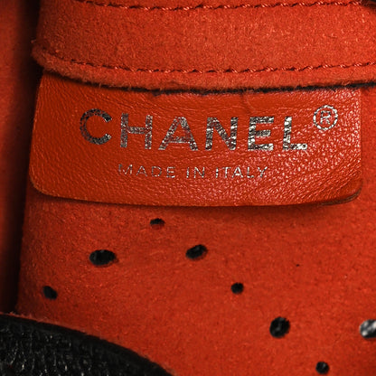 Chanel Caviar Perforated Drawstring CC Bag Black Orange 6 of 15