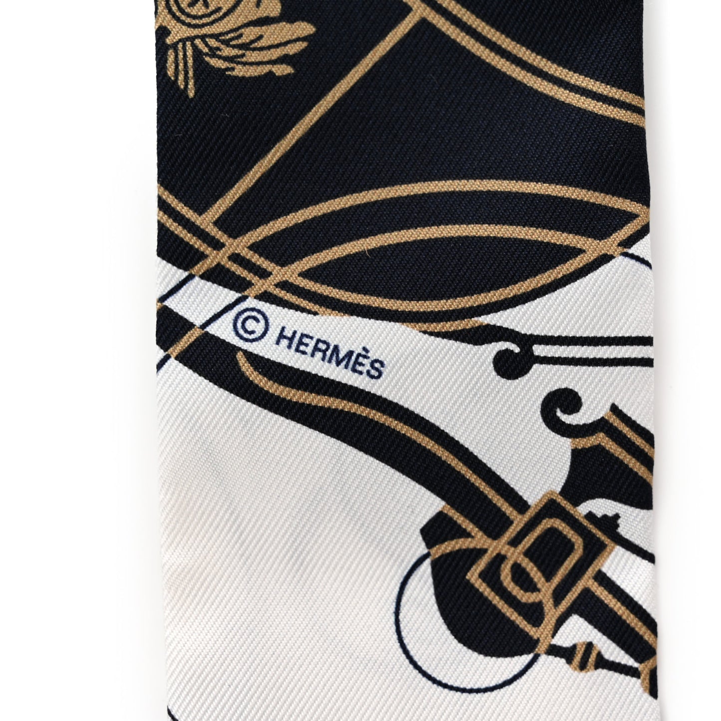 Silk Ex-Libris Twilly White Marine Gris