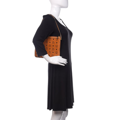 MCM Visetos Liz Shopper Tote Pouch Cognac 2 of 9