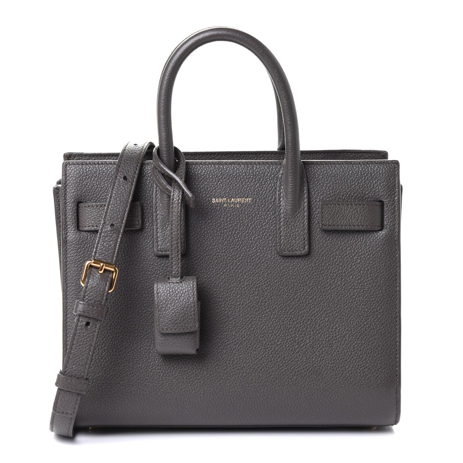 Saint Laurent Grained Calfskin Nano Sac De Jour Fog 1 of 5
