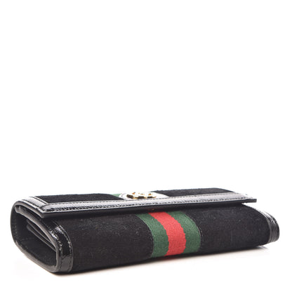 Gucci Suede Patent GG Web Ophidia Continental Wallet Black 4 of 7