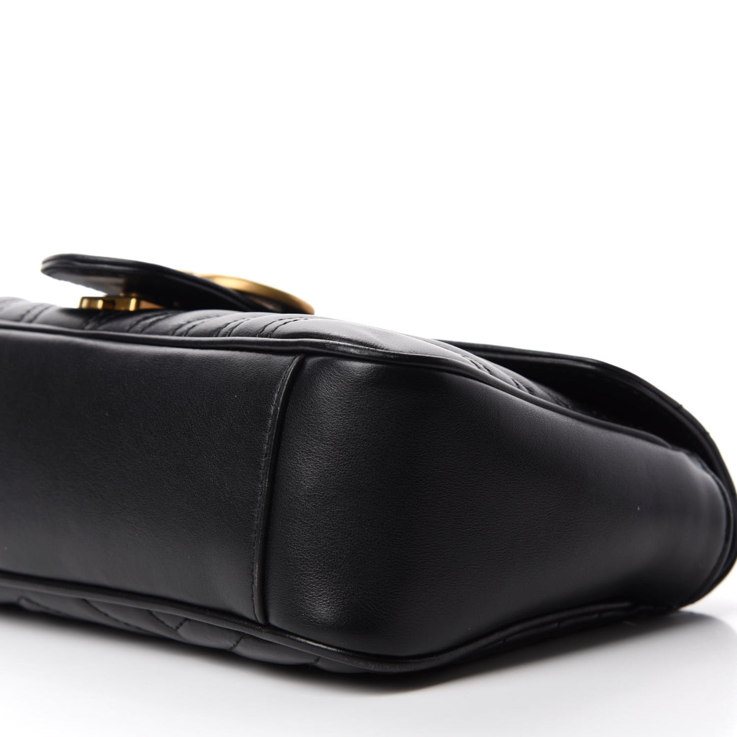 Calfskin Matelasse Small GG Marmont Shoulder Bag Black