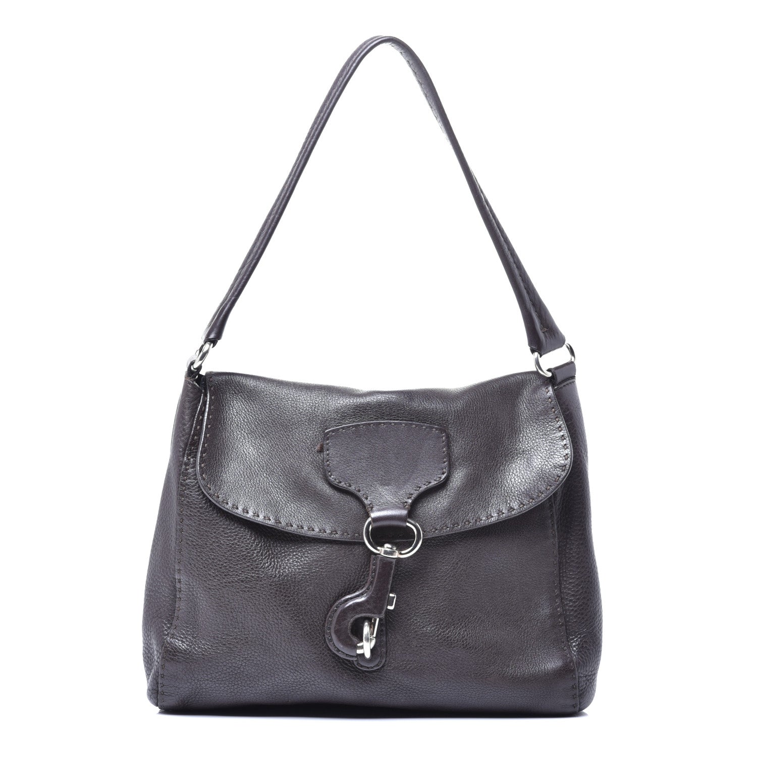 Prada Vitello Daino Shoulder Flap Bag Caffe Naturale 1 of 8