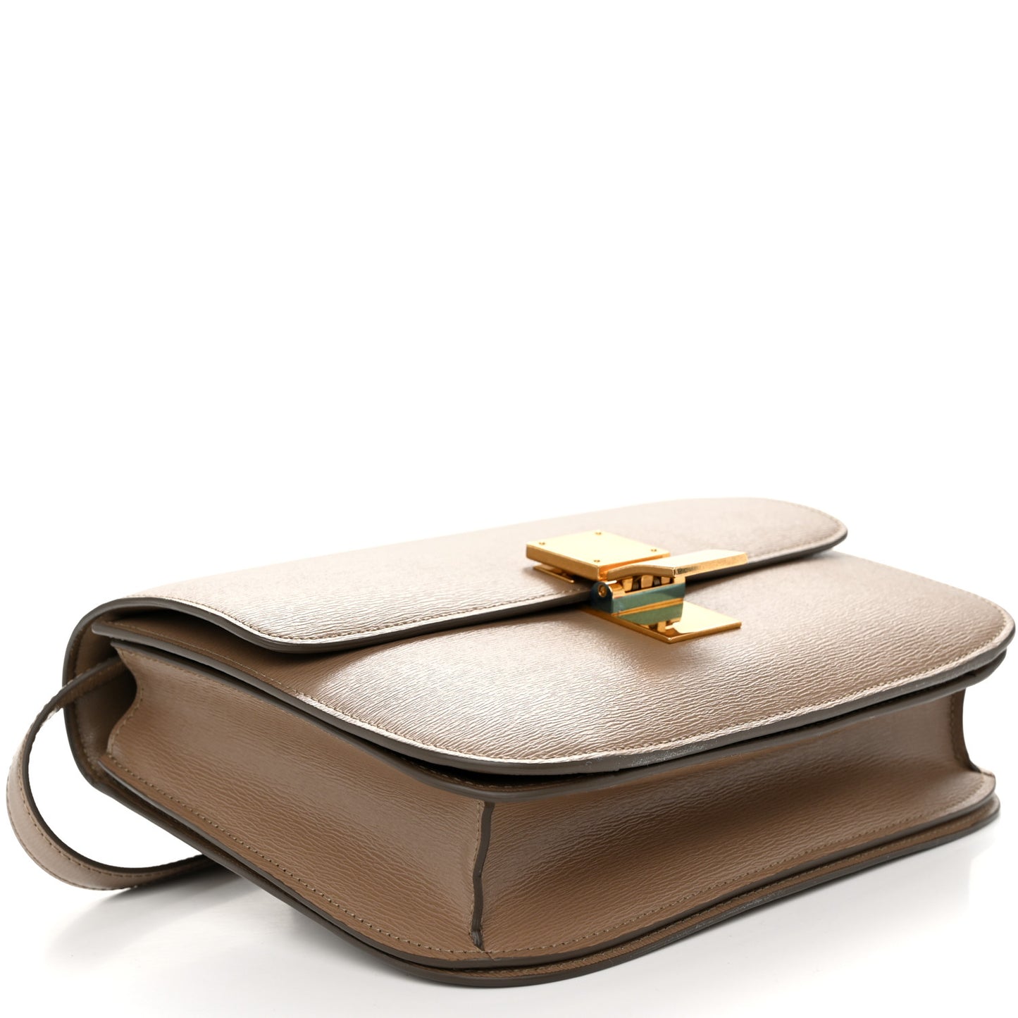 Liege Calfskin Medium Classic Box Flap Bag Taupe