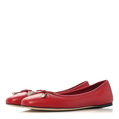Jimmy Choo Nappa Pearl Elme Flats 39.5 Postbox Red 4 of 9