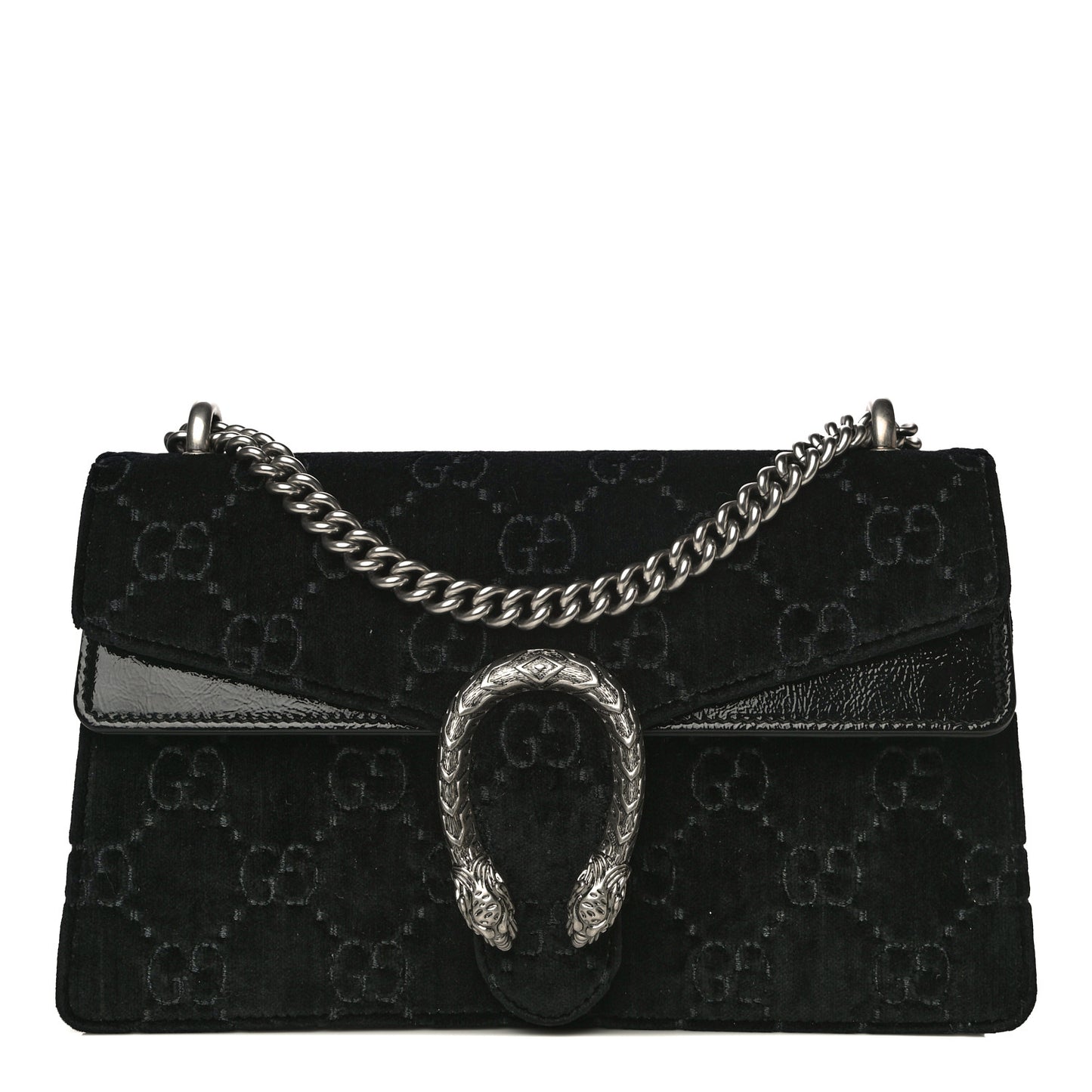 Velvet GG Monogram Small Dionysus Shoulder Bag Black
