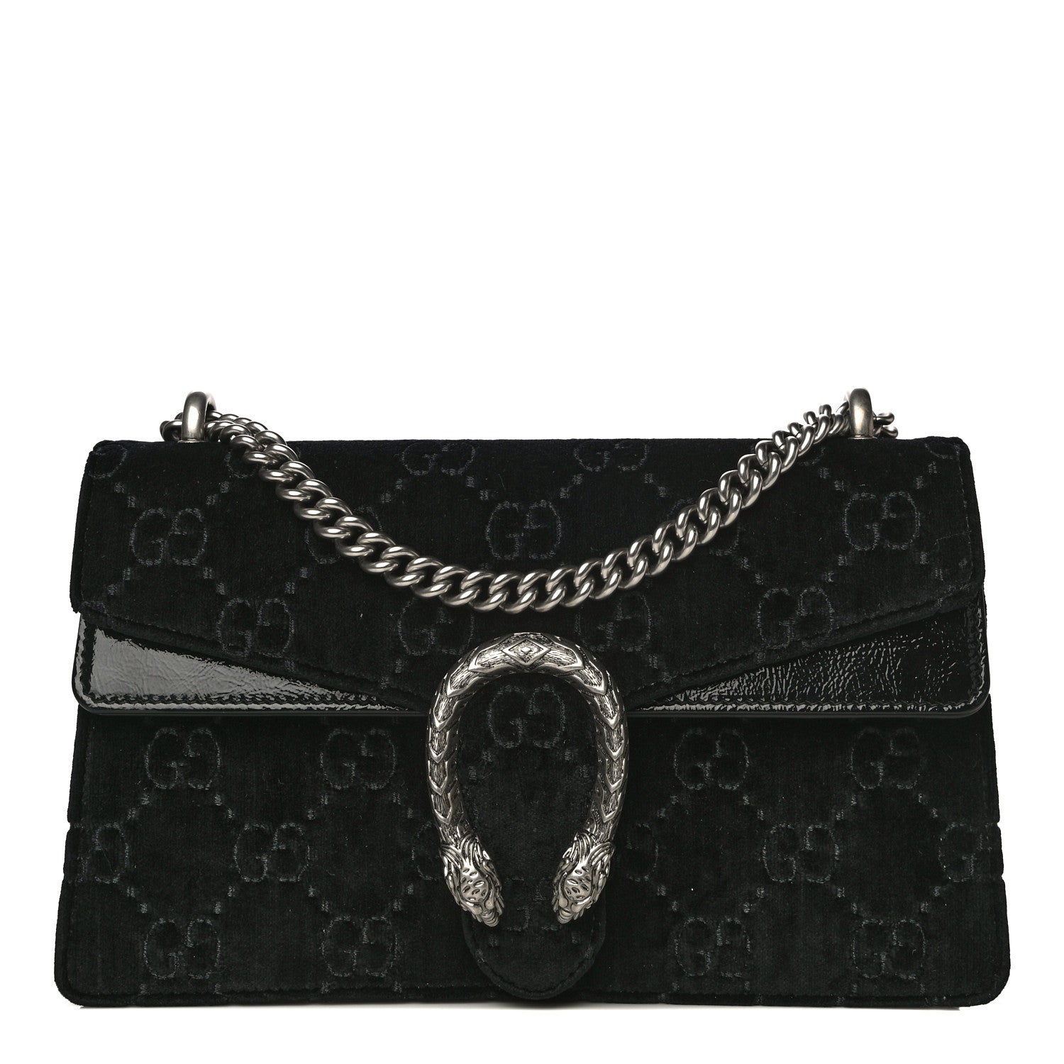Gucci Velvet GG Monogram Small Dionysus Shoulder Bag Black 1 of 12