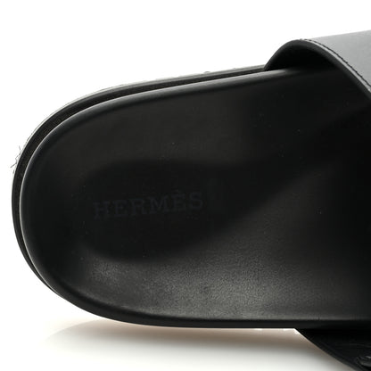 Hermes Calfskin Womens Chypre Sandals 40 Black 7 of 8