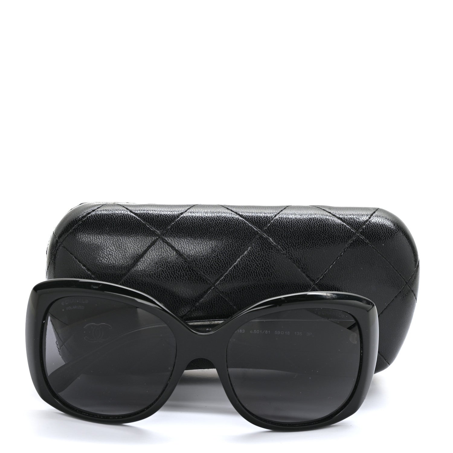 Chanel Acetate Polarized CC Sunglasses 5183 Black 8 of 8