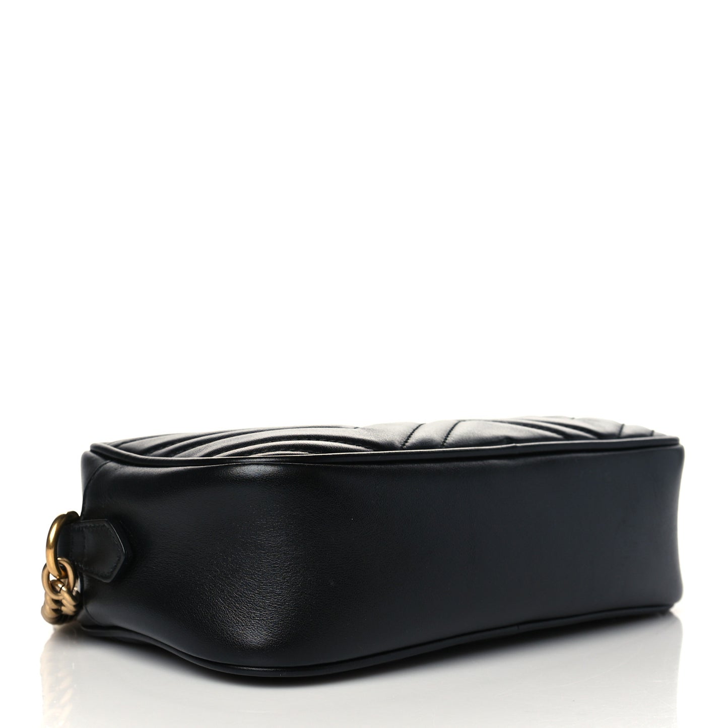Calfskin Matelasse Small GG Marmont Chain Shoulder Bag Black