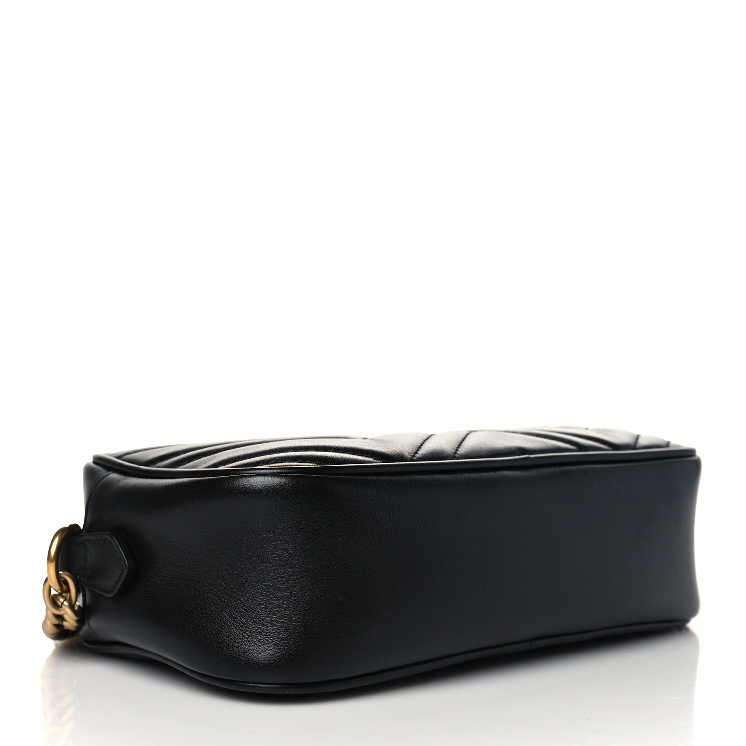 Gucci Calfskin Matelasse Small GG Marmont Chain Shoulder Bag Black 4 of 11