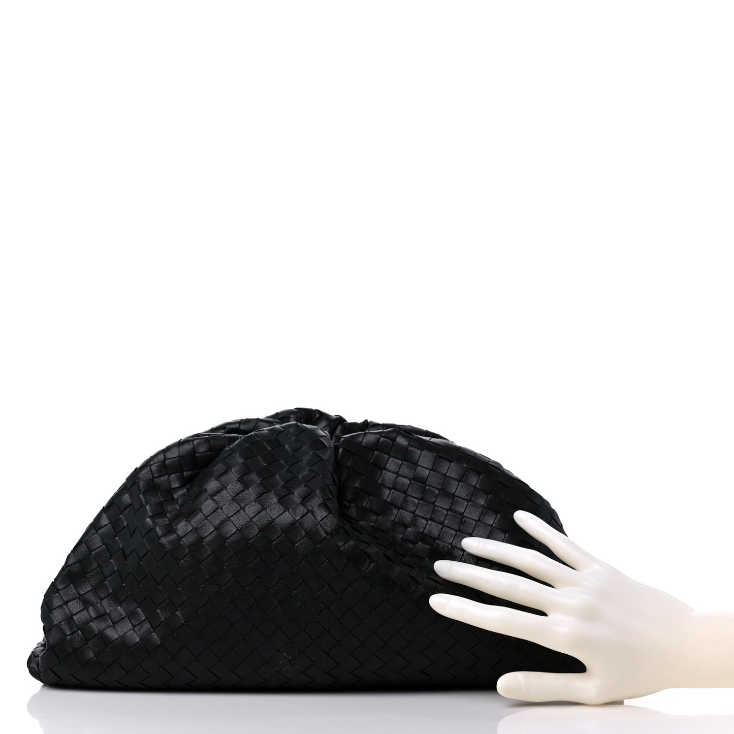 Nappa Maxi Intreccio The Pouch Oversized Clutch Black