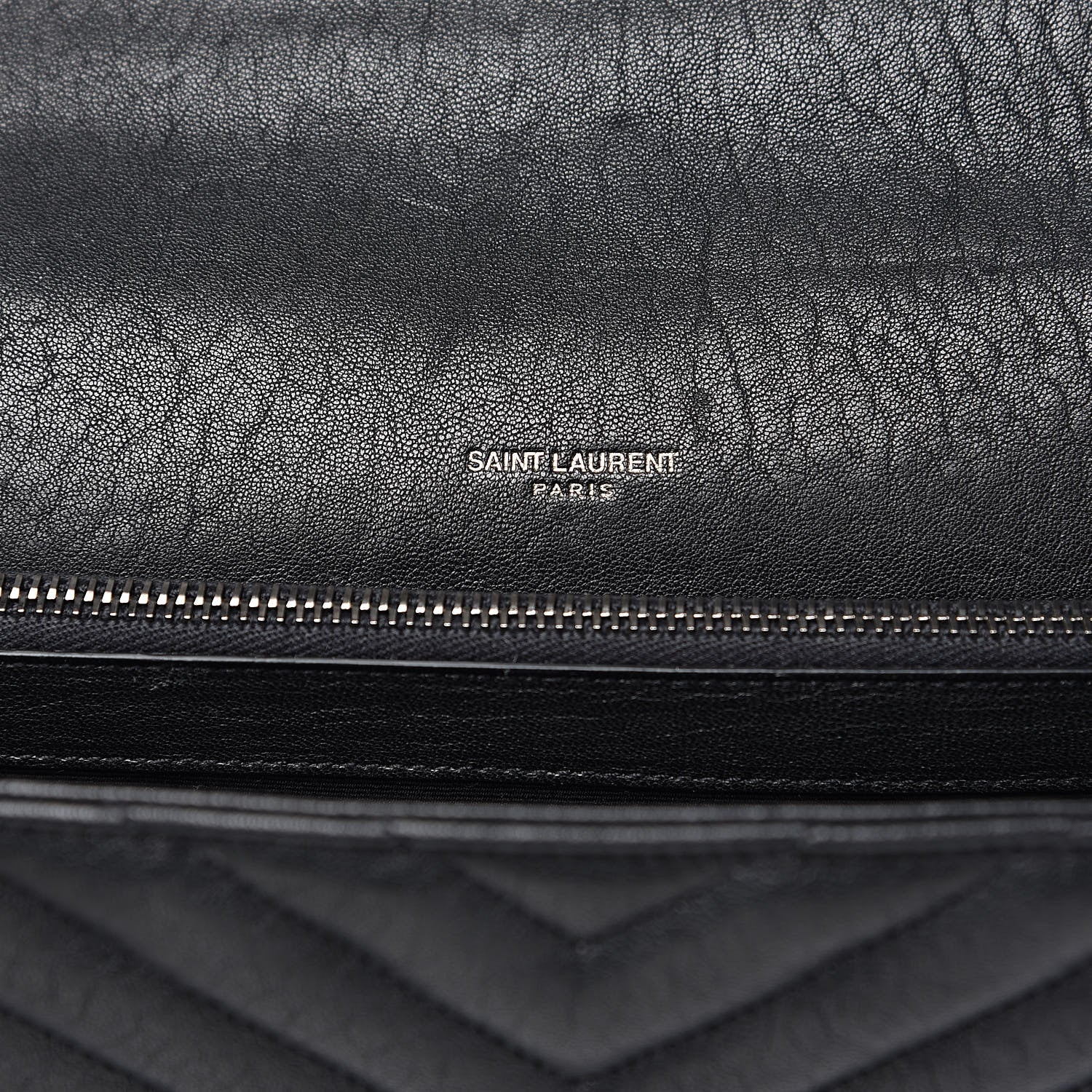 Saint Laurent Sheepskin Matelasse Chevron Monogram Large College Satchel Black 7 of 12