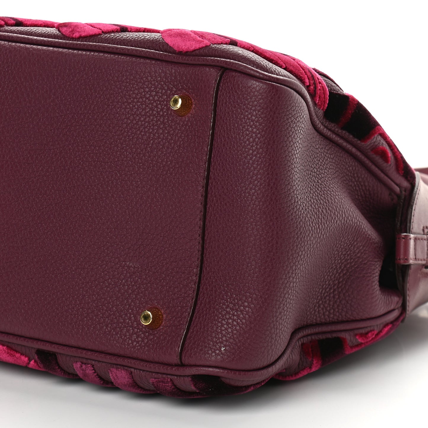 Calfskin Velvet Large Milverton Satchel Elderberry