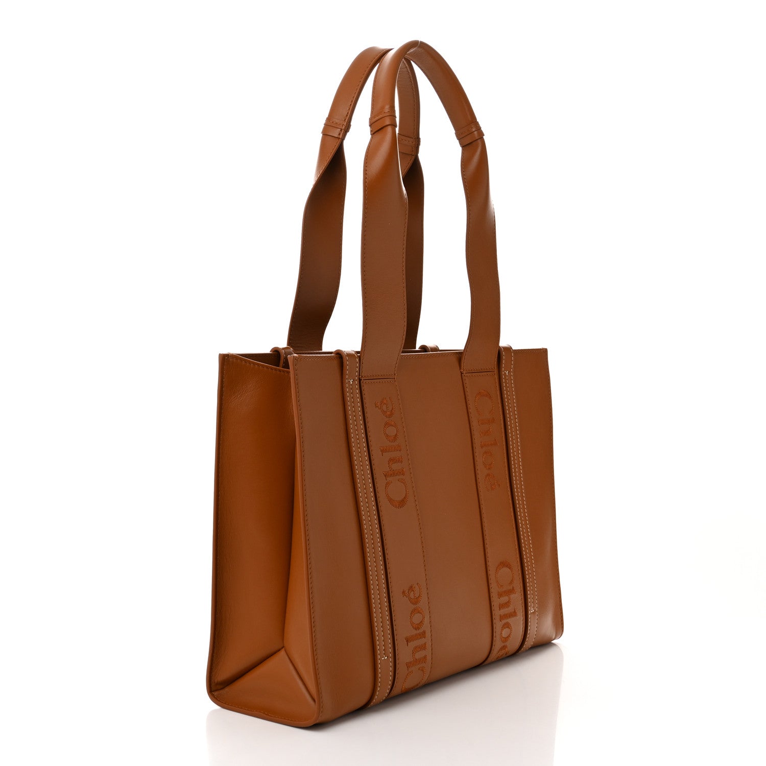 Chloe Calfskin Medium Woody Tote Caramel 3 of 10