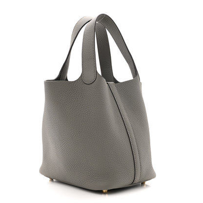 Hermes Taurillon Clemence Picotin Lock 18 PM Gris Meyer 3 of 10