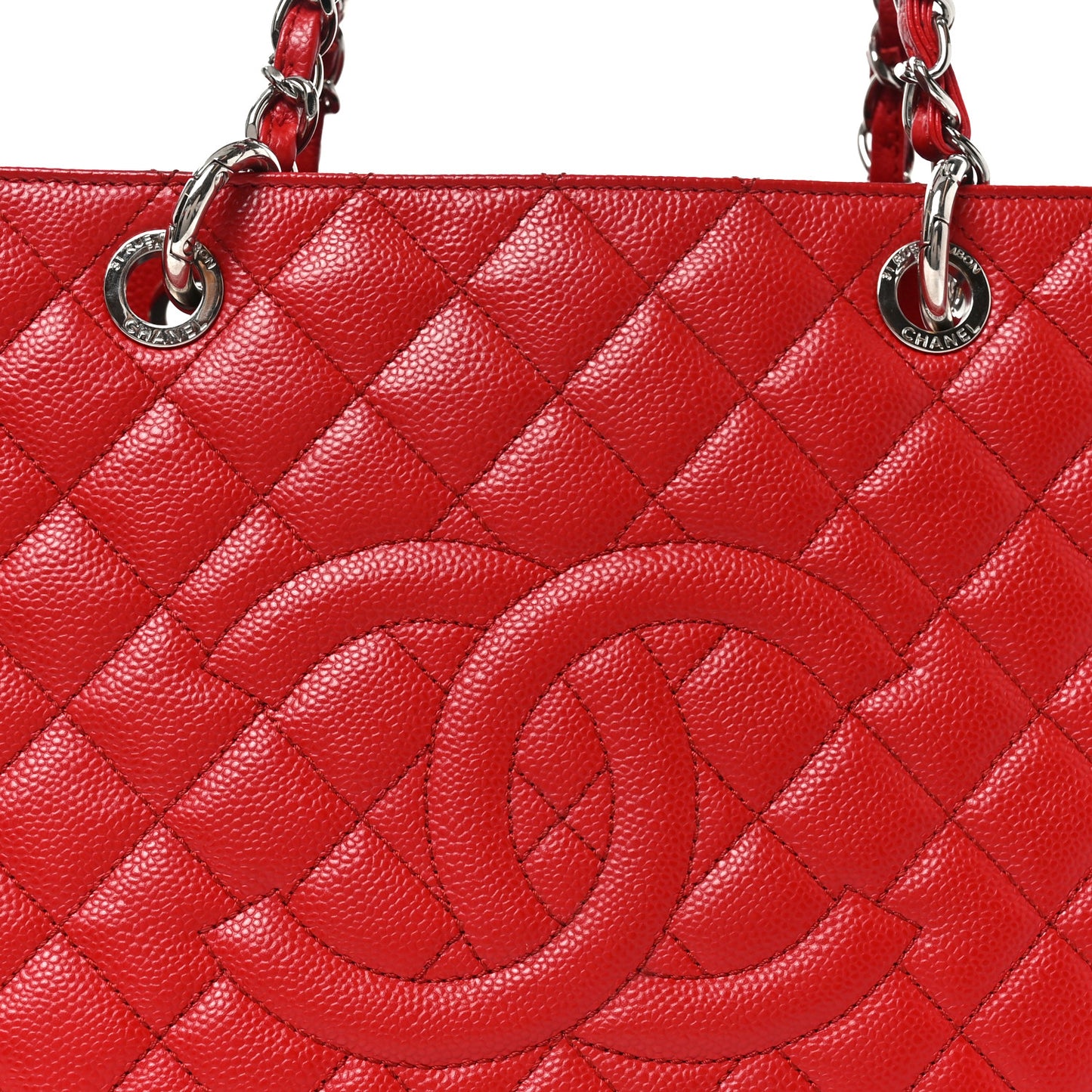 Caviar Quilted XL Grand Shopping Tote GST Red
