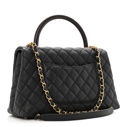 Chanel Caviar Lizard Quilted Small Coco Handle Flap Black 2 of 11