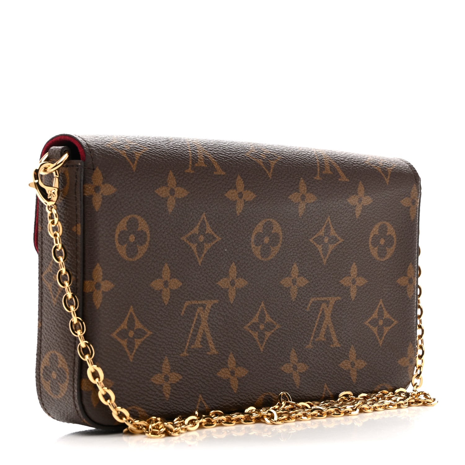 Louis Vuitton Monogram Pochette Felicie Chain Wallet Fuchsia 4 of 14