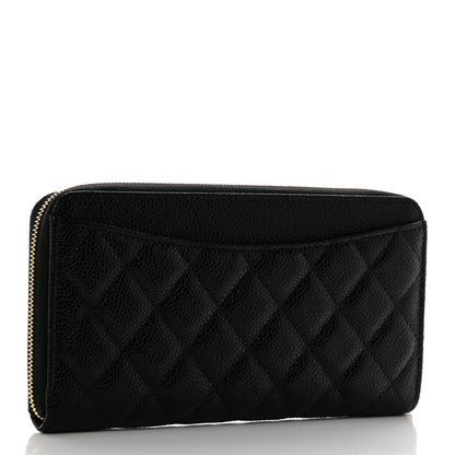 Chanel Caviar Quilted Large Gusset Zip Around Wallet Black 3 of 9