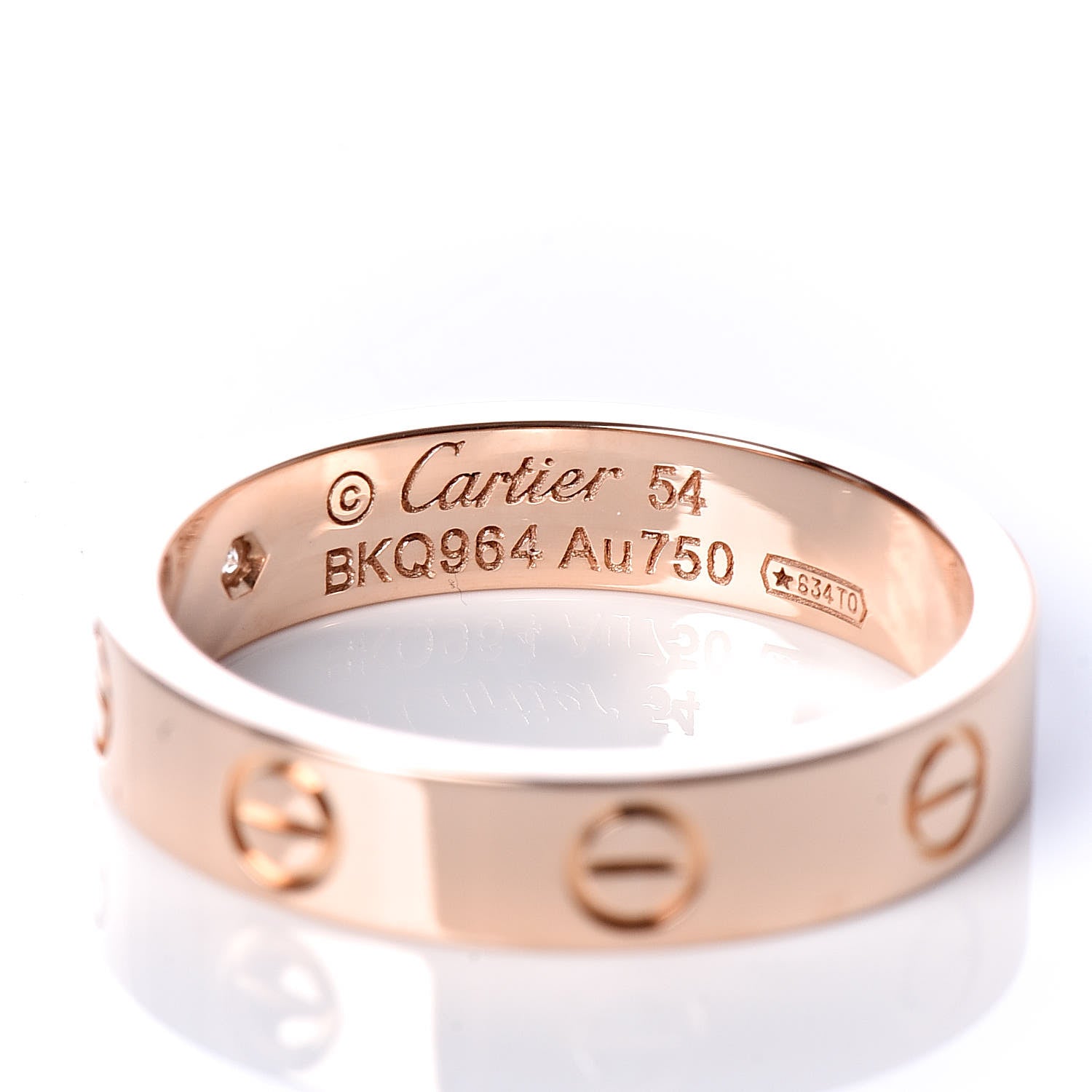 Cartier 18K Pink Gold Diamond 4mm LOVE Wedding Band Ring 54 6.75 4 of 6