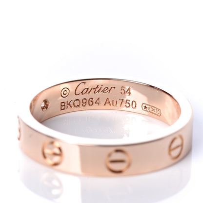 Cartier 18K Pink Gold Diamond 4mm LOVE Wedding Band Ring 54 6.75 4 of 6